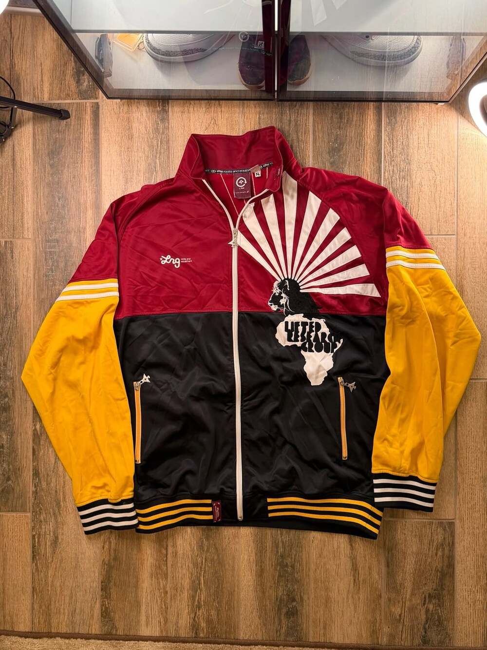 Vintage LRG Roots & Equipment African Lion Track Jacket Mens Y2K Streetwear 4XL